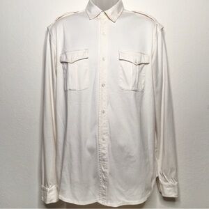 Ralph Lauren Ivory Knit Officer Shirt, Large